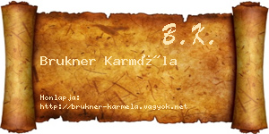 Brukner Karméla névjegykártya